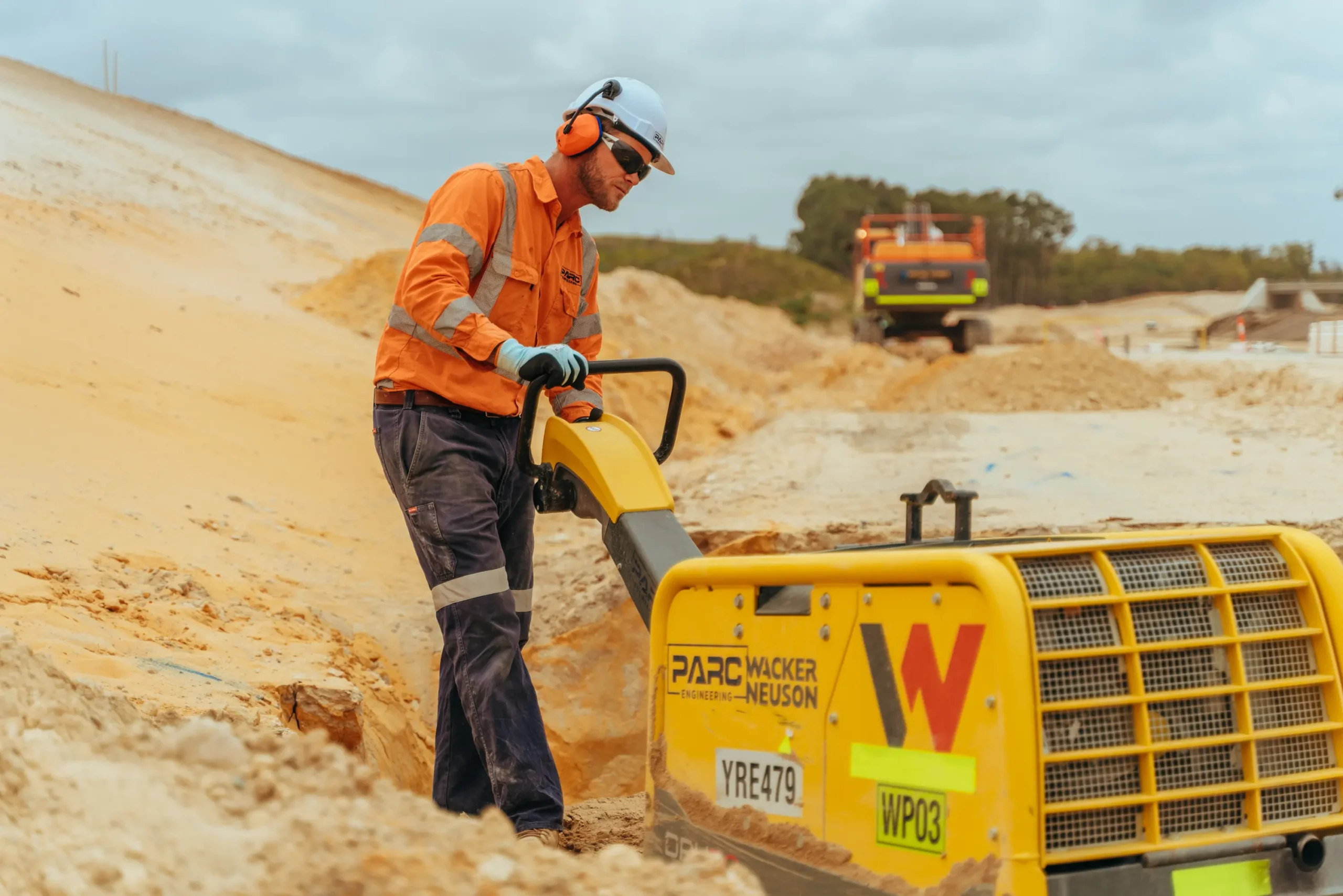 PARC Tradie operating a heavy machinery in a worksite