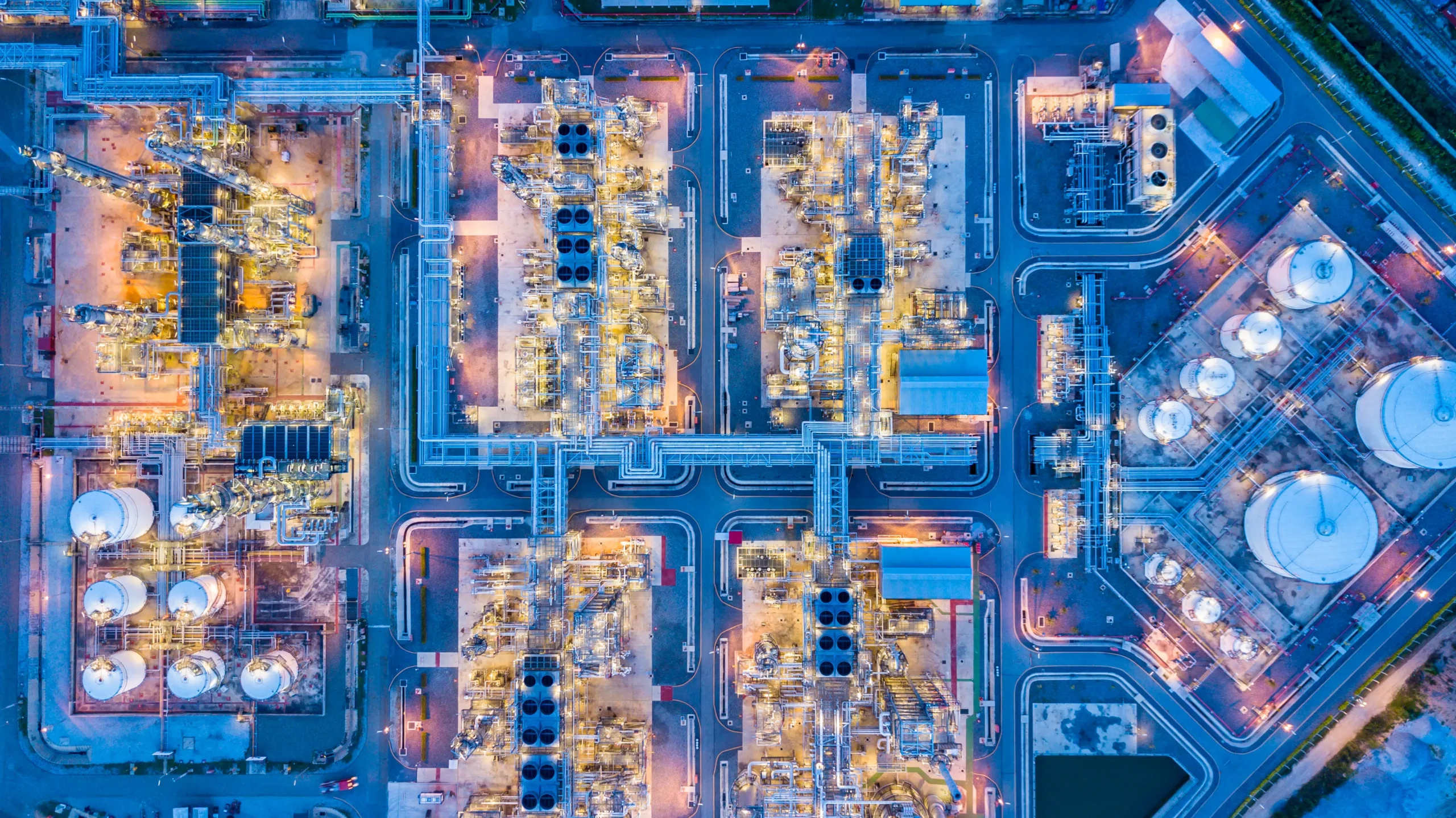 top view of an industrial facility